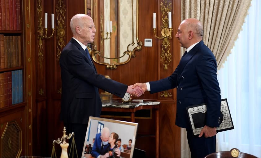 استقبال رئيس الجمهورية قيس سعيّد عصر يوم أمس، الخميس 13 فيفري 2025 بقصر قرطاج، السيد أحمد جعفر رئيس مؤسسة فداء