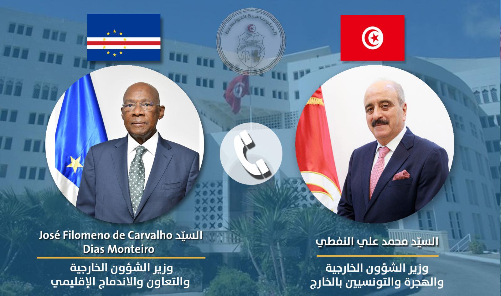 تطوير علاقات التعاون الثنائي محور مكالمة هاتفية لوزير الخارجيّة مع نظيره بجمهورية كابو فيردي
