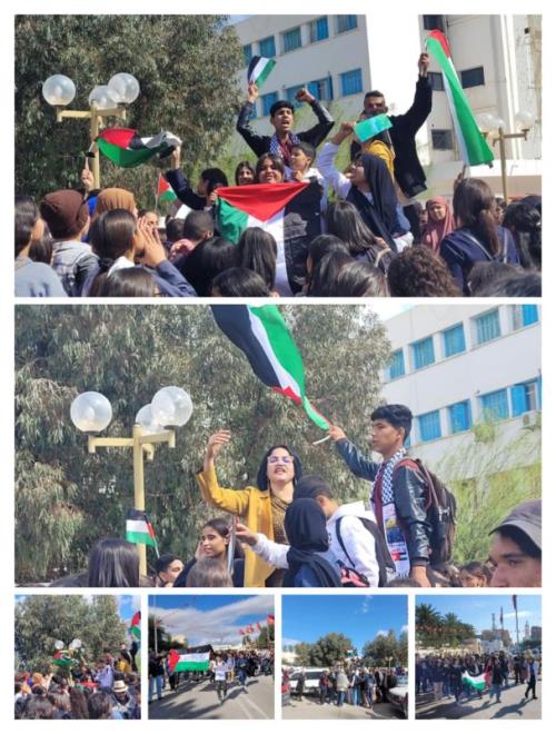 مسيرات مساندة للقضية الفلسطينية بعدد من معتمديات الولاية