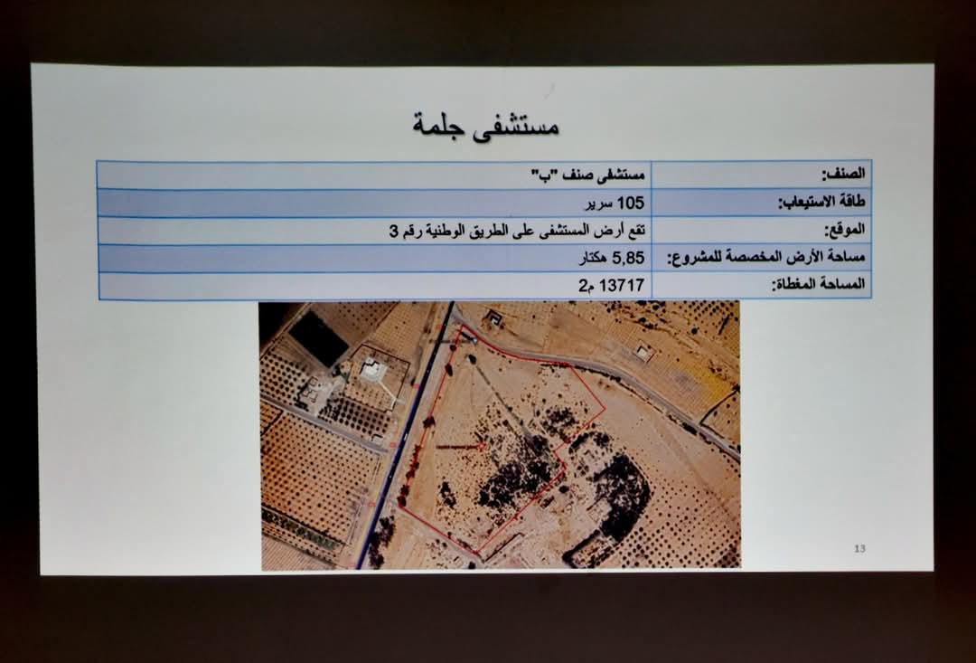 سيدي بوزيد: انطلاق أشغال المستشفى الجهوي بمعتمدية جلمة في موفى ماي الجاري