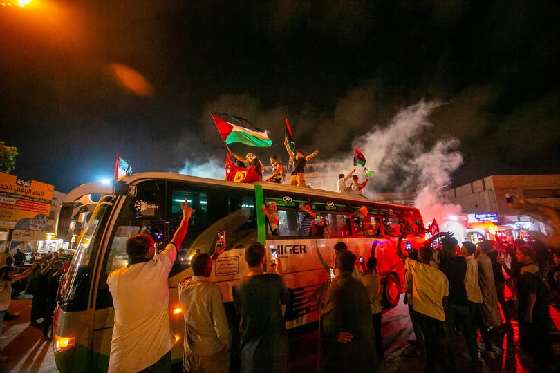 تنسيقية العمل المشترك من أجل فلسطين تطالب سلطات "شرق ليبيا" بـ"رفع الطوق على مخيم قافلة الصمود"