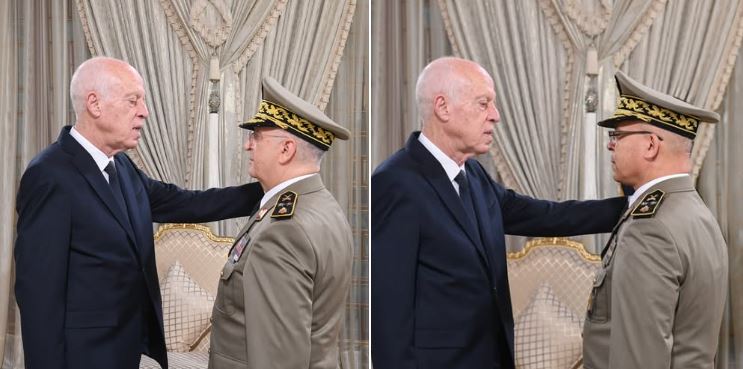رئيس الجمهورية يشرف على موكب ترقية أمير اللواء صالح بن عبد السلام وأمير اللواء الأمجد الحمامي إلى رتبة فريق