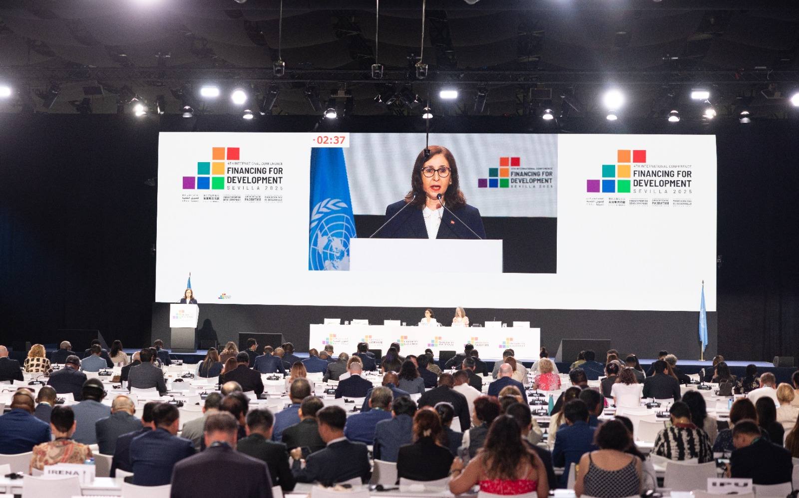 رئيسة الحكومة تلقي كلمتها  في المؤتمر الدولي الرابع لتمويل التنمية: "ندعو إلى إعادة التفكير في آليات التعاون الدولي على أساس مبادئ السيادة الوطنية والتمايز الذي يراعي خصوصيات كل بلد والشفافية والعدل"